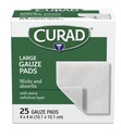 Curad Pro-Gauze Sterile Pads, 4" x, 4", 25 Count (Packaging May Vary)