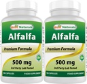 Best Naturals Alfalfa Green Super Food 500 mg 180 Capsules (180 Count (Pack of 2))