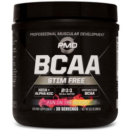 PMD Sports BCAA Stim-Free Amino Acids - Better Workout Performance, Enhanced Recovery, Daily Energy, Muscle Builder, and Muscle Sparing - BCAA Powder Drink Mix - Fun on the Beach (30 Servings)