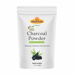 Khadi 10% Pure Activated Charcoal powder Ideal for face and Skin| Removed dead skin |Coconut Charcoal powder | 100% Natural (100gm., CHARCOAL)