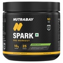 Nutrabay Gold Spark Pre Workout Supplement Powder 300mg Caffeine, 1000mg L-Arginine, 3000mg Beta Alanine, 2500mg Citrulline Malate per Serving – Muscle Pump & Performance – 250g, Green Apple