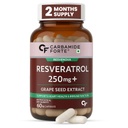 Carbamide Forte Resveratrol 250mg with Grape Seed Extract | Pharma Grade Resveratrol Supplements for Max Absorption - 60 Veg Capsules