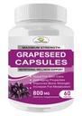Grape Seed Extract 800mg – 95% Polyphenols (Proanthocyanidins), Potent 50:1 Vegan Capsules – 60 Non-GMO, All-Natural Antioxidant Supplement