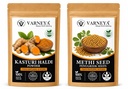 Naturals Organic Kasturi Haldi (Wild Turmeric) Powder 100g + Methi Seed Powder 100g Combo | 100% Pure Natural Ayurvedic Herbal Powders | Chemical-Free | For Face Pack, Hair Care & Skin Care | No Preservatives (Pack OF 5)