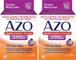 AZO Bladder Control with Go-Less® & Weight Management Dietary Supplement | Helps Reduce Occasional Urgency* | Promotes Healthy Metabolism* | Supports a Good Night’s Sleep* | 48 Capsules (Pack of 2)