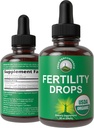 USDA Organic 5-In-1 Fertility Supplements For Women. High Absorption Liquid Drops Vitamins Blend with 5 Handpicked Herbal Ingredients for Reproductive Health, Conception Support. Vegan, Zero Sugar