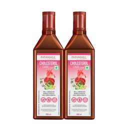 Patanjali Cholesterol Care Liquid | Heart Health Supplement with Amla, L-Carnitine & Garlic | Plant-Based & Vegetarian | 500ml (Pack of 2)