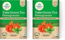 A TATA Product - Organic India Tulsi Green Tea Pomegranate - 25 Tea Bags, Certified Organic, Stress Relief, Rich in Antioxidant, Tulsi & Pomegranate Infusion (Pack of 2)