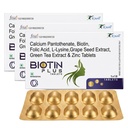 Knoll Healthcare Biotin Plus Tablets with Grape Seed Extract, Green Tea Extract, Zinc & L-Lysine | Supports Hair, Skin & Nail Health | Antioxidant & Nutritional Supplement (3x10 Capsules)