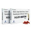 Hair Biotin Tablets with Grape Seed Extract, Calcium Pantothenate & Essential Minerals | Supports Hair Growth, Strong Nails & Healthy Skin | Pack of 2