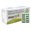 Glow Vit-E Softgel Capsules | Vitamin E, Omega-3 Fatty Acids & Wheat Germ Oil Supplement for Glowing Skin, Strong Hair & Heart Health | Antioxidant Support for Men & Women | 30 Softgels (Pack of 3)