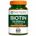 Pure Nutrition Biotin Tablets for Hair Growth | Biotin Supplement 10000 mcg | Hair Supplements for Women & Men Supports Hair Growth, Strong Nails & Healthy Skin - 60 Tablets