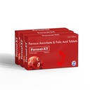 ZEAL PHARMACURE Ferzeal-XT Premium Iron Supplement | Ferrous Ascorbate & Folic Acid Tablets for Hemoglobin Increase, Anemia, Energy Boost, Pregnancy Support (30 Tablet)