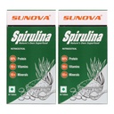 SUNOVA Spirulina Tablets – Nature’s Own Superfood and Plant based Nutritional Supplement , 60% Protein, Full of Multivitamins and Minerals - Spirulina and Blue-Green Algae for Full Body Support & Energy – 60 Tablets (Pack of 2)