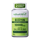 Health Veda Organics Biotin Tablets for Hair Growth | Biotin Supplement 10000mcg for Men & Women | Supports Hair, Skin & Nails | With Bhringraj, Stinging Nettle, Green Tea, Zinc & Vitamin E | 60 Tablets