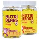 NutriBears Kids Multivitamin and Eye Health Combo, Vitamins A, C, B, and D with Zinc, Soft Chewable Gummies with Lutein, DHA, and Zeaxanthin for Ocular Support, Daily Supplement, 60 Gummy Bears
