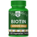 SYLARA Biotin 10000mcg - 240 Tablets Capsules Supplement - 10000 mcg Biotin Tablets for Hair Growth