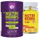 NutriBears Kids Eye Health and Biotin Hair Gummies for Women & Men Combo, Lutein and Zeaxanthin for Ocular Support, Nourishing Anti-Loss Supplement for Thinning, Weak, or Brittle Hair, 60 Gummy Bears