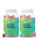 Gytree Biotin Gummies for Complete Hair, Skin & Nail Support | With Vital Nutrients, Inositol & Vitamin C, A, E, B6, Folate, Zinc | Strawberry Flavour | No Gelatin, No Soy, Lactose Free (60 gummies)