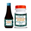 Parampara Ayurved Healthy Liver System Tonic 200ml & 150 Capsules | Herbal Liver Care Combo For Liver Digestion & Wellness | Pack Of 2
