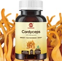 Cordyceps Capsules, Mushroom Extract Supplement Powder with 31% Beta Glucan for Performance, Energy and Immune System Support, 700mg, 60 Count, Organic and Vegan