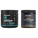 Nutrabay Pure Series Micronised Creatine Powder Monohydrate, Pre/Post Workout Bodybuilding, Crossf | Nutrabay Gold L-Glutamine Supplement Powder 180g, Cola Flavor – Post Workout Amino Acid for Muscle