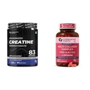 Carbamide Forte Creatine Mono Hydrate Powder For Lean Muscle Volumization & Multi Collagen Supplements With 5 Types of Collagen | 83 Serving Unflavoured Powder + 90 Tablets