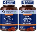 Carbamide Forte Zinc Citrate with Vitamin C | Zinc Supplements for Men & women with 100% RDA Zinc | Immunity & Cellular Health Support – 120 Tablets (Pack of 2)