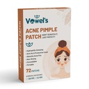 Vowel’s Acne Pimple Patch | Hydrocolloid Acne Spot Treatment | Absorbs Pus & Oil | Non-Drying & Concealable | 72 Patches Includes Silicone Peeler & Cleaning Brush (8mm & 12mm)