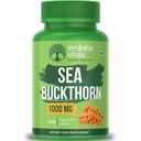 Vruksha Vitals Sea Buckthorn 1000 mg - 100 Tablets/Capsules Berry powder - Cold Pressed Oil Vegetarian Omega 3,6,7,9 for Skin Glow, Hair, Immunity & Gut Health Supplement - Vitamin-A,K,C,E and Antioxidants