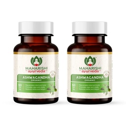 Maharishi Ayurveda Organic Ashwagandha | 100% Organic| General Wellness Tablets| Rejuvenates Mind & Body | Made with Pure Herbs | 120 Tablets (Pack of 2)