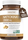 Healths Harmony Nattokinase 2000 FU (Non-GMO) Powerful Nattokinase Supplement Made from Naturally Fermented Soybeans - (4 Month Supply) 120 Vegan Natto Capsules
