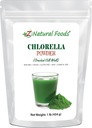 Z Natural Foods Chlorella Powder, Cracked Cell Wall Plant Protein, Blue Green Algae Superfood Powder, Perfect for Smoothies, Drinks, Recipes, Raw, Non GMO, Gluten Free, Vegan, 1 lb