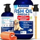 Omega 3 Fish Oil for Dogs - Better Than Salmon Oil - Skin and Coat Defense Liquid Supplement for Allergy Relief - High EPA & DHA for Shedding, Mobility, Itching, Joint & Bone Health Support - 8 FL OZ