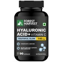 Hyaluronic Acid 100mg + Vitamin C 40mg | 90 Veg Capsules | Deep Skin Hydration, Glow & Joint Support | 2X Strength Antioxidant Formula | WHO-GMP, ISO & HACCP Certified