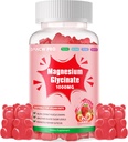Magnesium Glycinate Gummies 1000mg - Sugar Free Magnesium Potassium Supplement with Vitamin D, B6, CoQ10 for Calm Mood & Sleep Support - 60 Strawberry Gummies