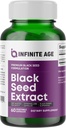 Infinite Age Dry Organic Black Seed Oil Extract Capsules, 60 Count - Nigella Sativa Immune Booster for Optimal Skin, Hair, Memory, Focus, Brain Health and Immunity - Thymoquinone Supplement