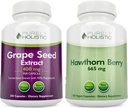 Purely Holistic Grape Seed Extract 400mg + Hawthorn Berry 665mg Bundle - 400 Vegan Capsules - Made in USA