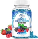 Creatine Monohydrate Gummies for Men & Women, Chewables Creatine Monohydrate with Vitamin B12 for Muscle Growth & Recovery-Vegan, Mixed Berry Flavor, 60 Gummies