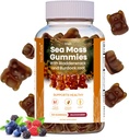 Irish Sea Moss Gummies– 120 Delicious Berry Vegan Seamoss Gummies with Burdock Root, Seamoss & Bladderwrack – Gummy Vitamins to Support a Healthy Thyroid, Gut & Immune – for Adults & Kids