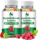 Magnesium Glycinate Gummies for Adults & Kids, 2 Packs Chewable Calm Magnesium Gummies for Sleep, Magnesium Glycinate 400mg, Stress & Muscle Relief, Magnesium Potassium Supplement