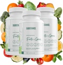 SUBSTANCE. 3-pck Nature's Sustenance Daily Greens, Daily Fruit and Veggies Supplement - Enhance Energy, Mental Clarity - Fruits and Vegetables Supplements - US Made, Vegan-Friendly - 90 Servings.
