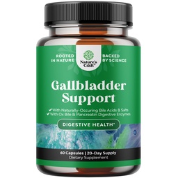 Ox Bile Salts for Gallbladder Support - Purified Bile Salts Supplement with Pancreatin Digestive Enzymes Ox & Betaine HCL - Supplements for No Gallbladder & Digestive Health 60 Count (Pack of 1)
