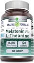 Amazing Formulas Melatonin Plus L-Theanine 15.5 Mg | Tablets Supplement | Non-GMO | Gluten-Free | Made in USA (1 Pack | 120 Count)