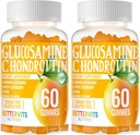 Glucosamine Chondroitin Gummies with MSM & Elderberry Extra Strength - Joint Support, Antioxidant Immune Support Supplement for Adults, Men & Women120 Orange Gummies