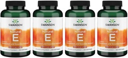 Swanson Vitamin E - Natural Vitamin Supplement Promoting Cardiovascular Health - Natural Formula Delivering Essential D-Alpha Tocopherols - (100 Softgels, 1000 IU Each) (4 Pack)