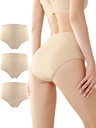 BATTEWA Incontinence Underwear for Women,Leak Proof Underwear Washable Absorbency Cotton Panties Bladder Leakage Protective 50ML(Beige,2X-Large,3-Pack)