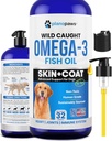 Omega 3 Fish Oil for Dogs - Better Than Salmon Oil - Dog Fish Oil Supplement to Reduce Shedding & Itching - Supports Joints, Brain, and Heart Health - Skin and Coat Supplement - Liquid Fish Oil