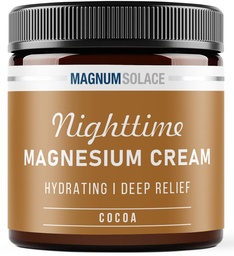 Magnesium Cream – Nighttime Magnesium Lotion – Apply to Legs, Buttocks, Arms or Chest – Topical Magnesium Chloride – USA Made and Safe for Kids (Cocoa)