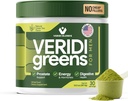 Veridi Greens for Men 40+ | Daily Superfood Greens Powder for Prostate Health, Hormone & Energy Support | Premium USA Blend with Spirulina, Saw Palmetto, Zinc & Enzymes